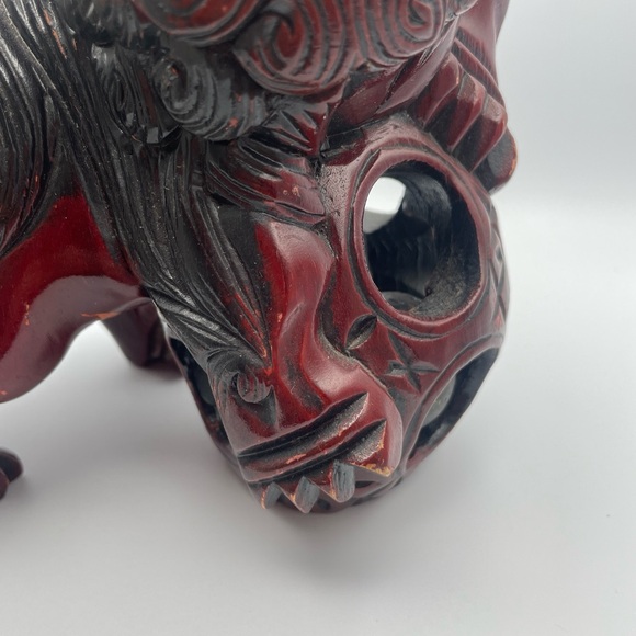 Foo dog wood carved - Picture 4 of 11